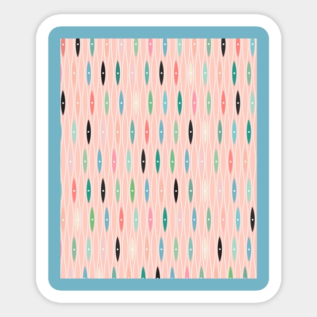 Fun Retro Pattern Design Sticker by Rengaw Designs